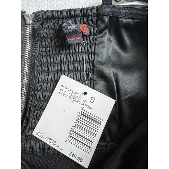 NEW G by Guess Women's Danelle Bustier Dress Jet Black/ Camellia Rose Small - Picture 6 of 10